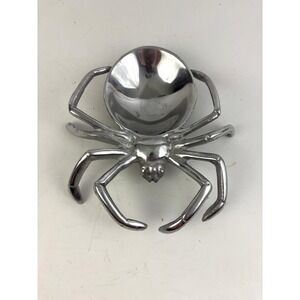 Vintage Metal Spider Dish Aluminum Halloween Gothic Decor Bowl